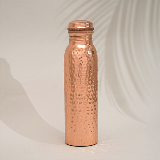 Pure Copper Water Bottle Hammered
