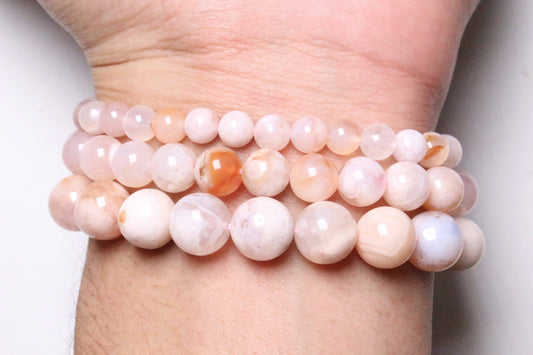 A+ Cherry Blossom Agate Bracelet