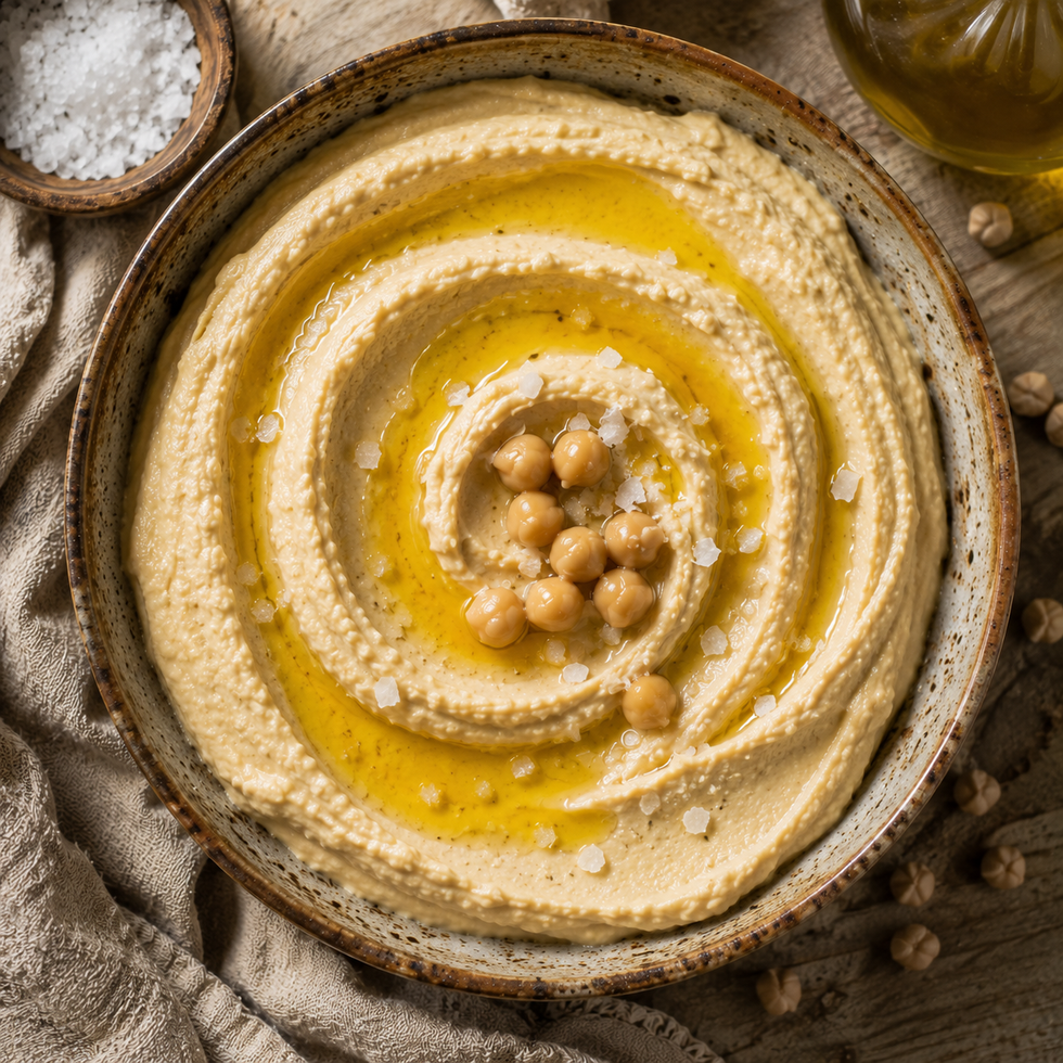 Creamy Homemade Hummus with Olive Oil