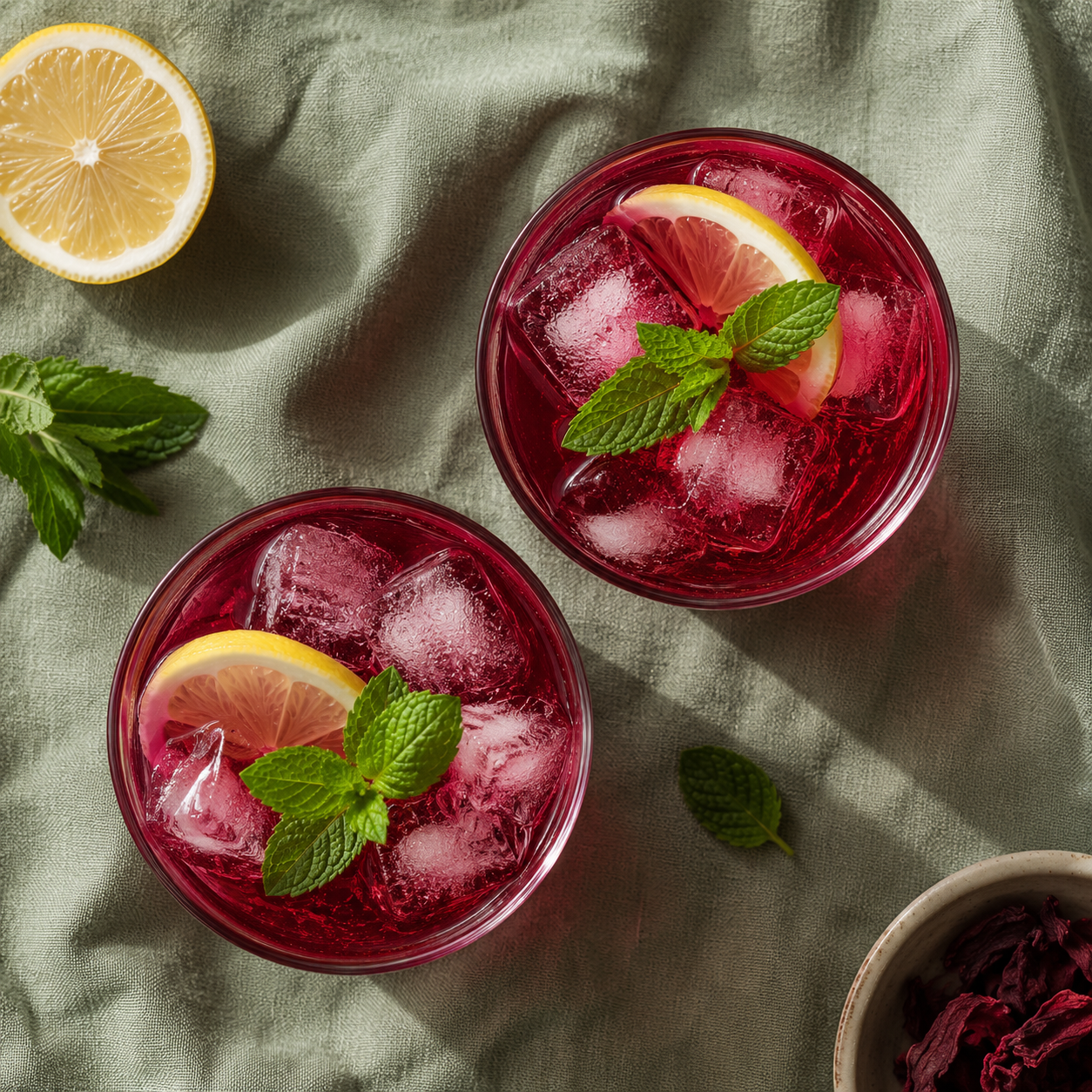 Iced Hibiscus Berry Tea Lemonade