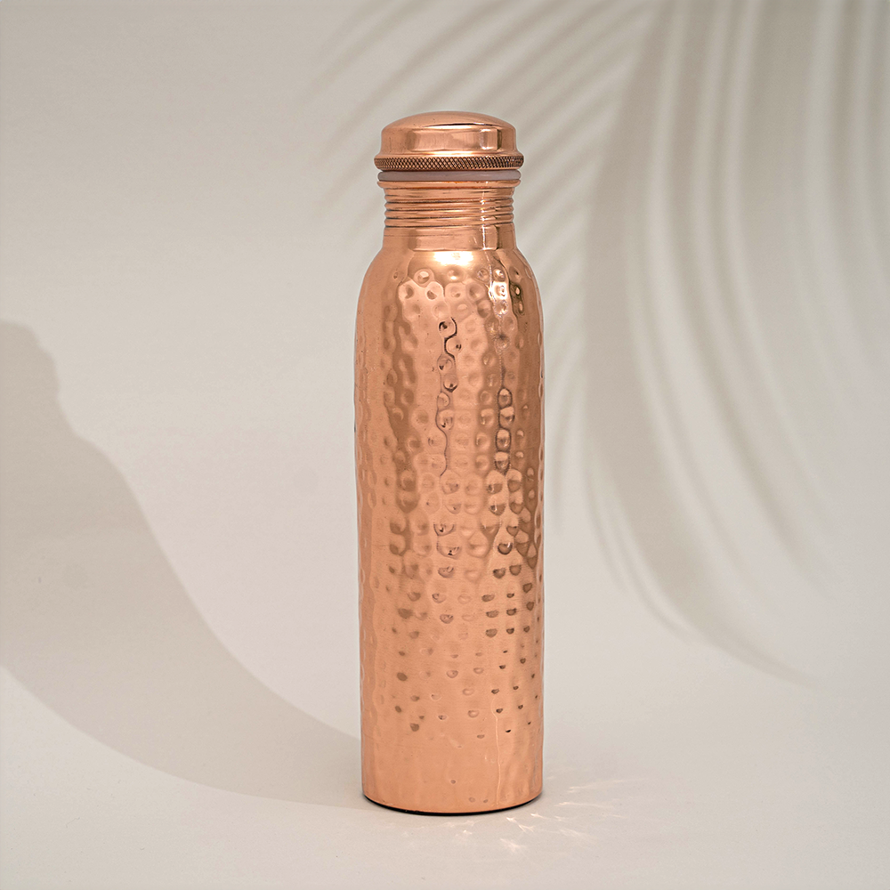 Pure Copper Water Bottle Hammered