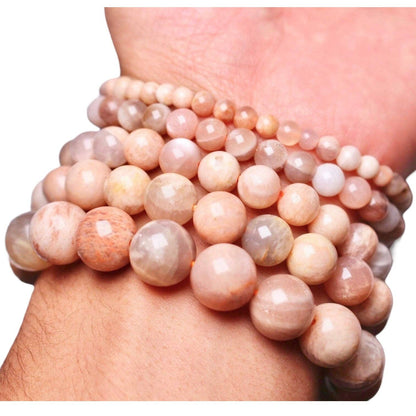 Pink moonstone bracelet A+