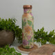 Pure Copper Water Bottle Floral Print Green / Pink / White