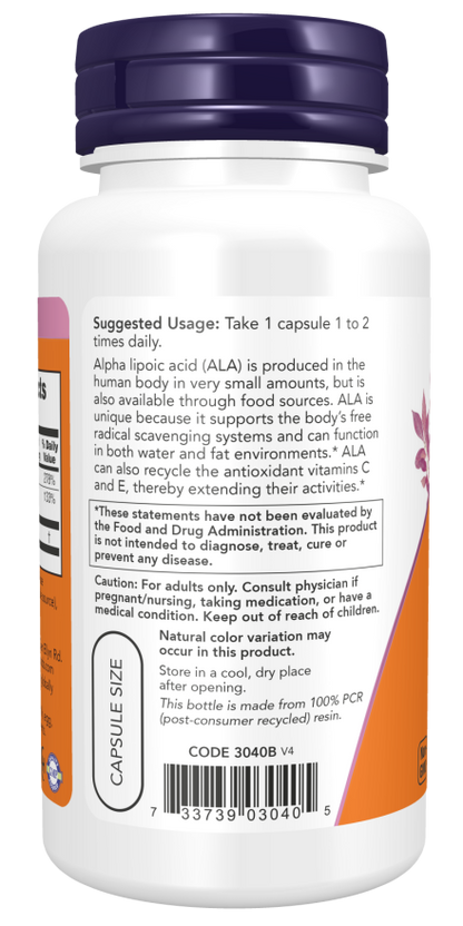 Alpha Lipoic Acid with Vitamins C & E, 100mg - Veg Capsules