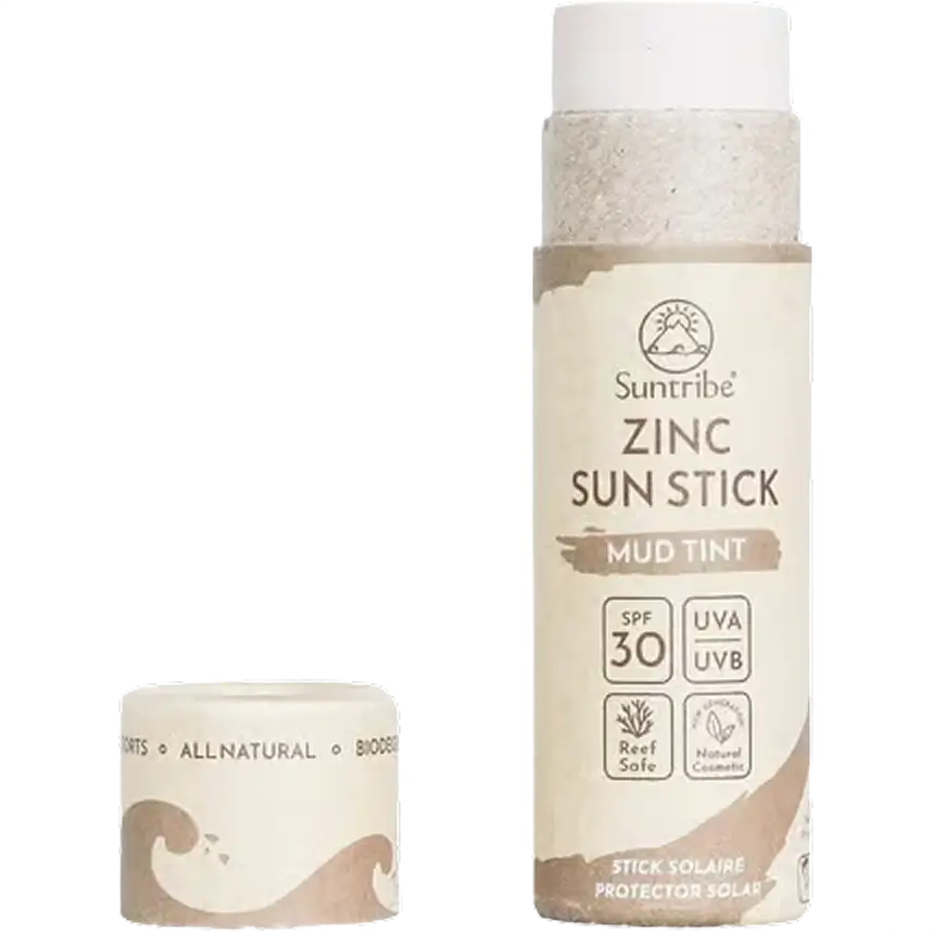 Suntribe Natural Mineral Zinc Sun Stick SPF 30 Reef Safe Organic Tinted