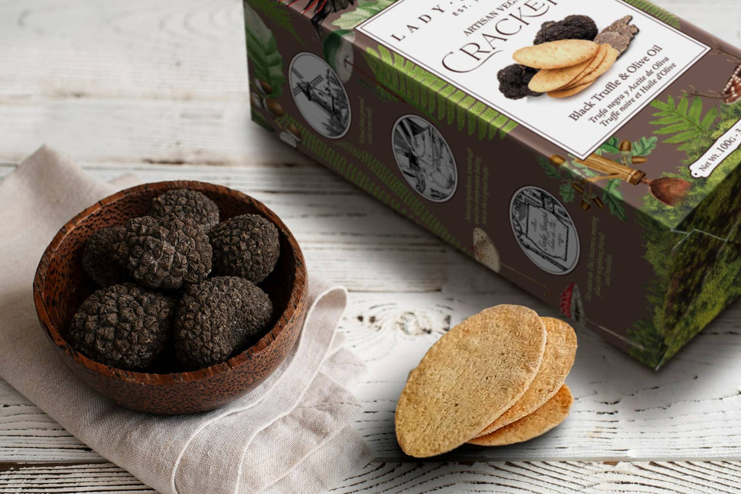 Crackers with Truffle & Olive Oil (snack) Cracker with truffle