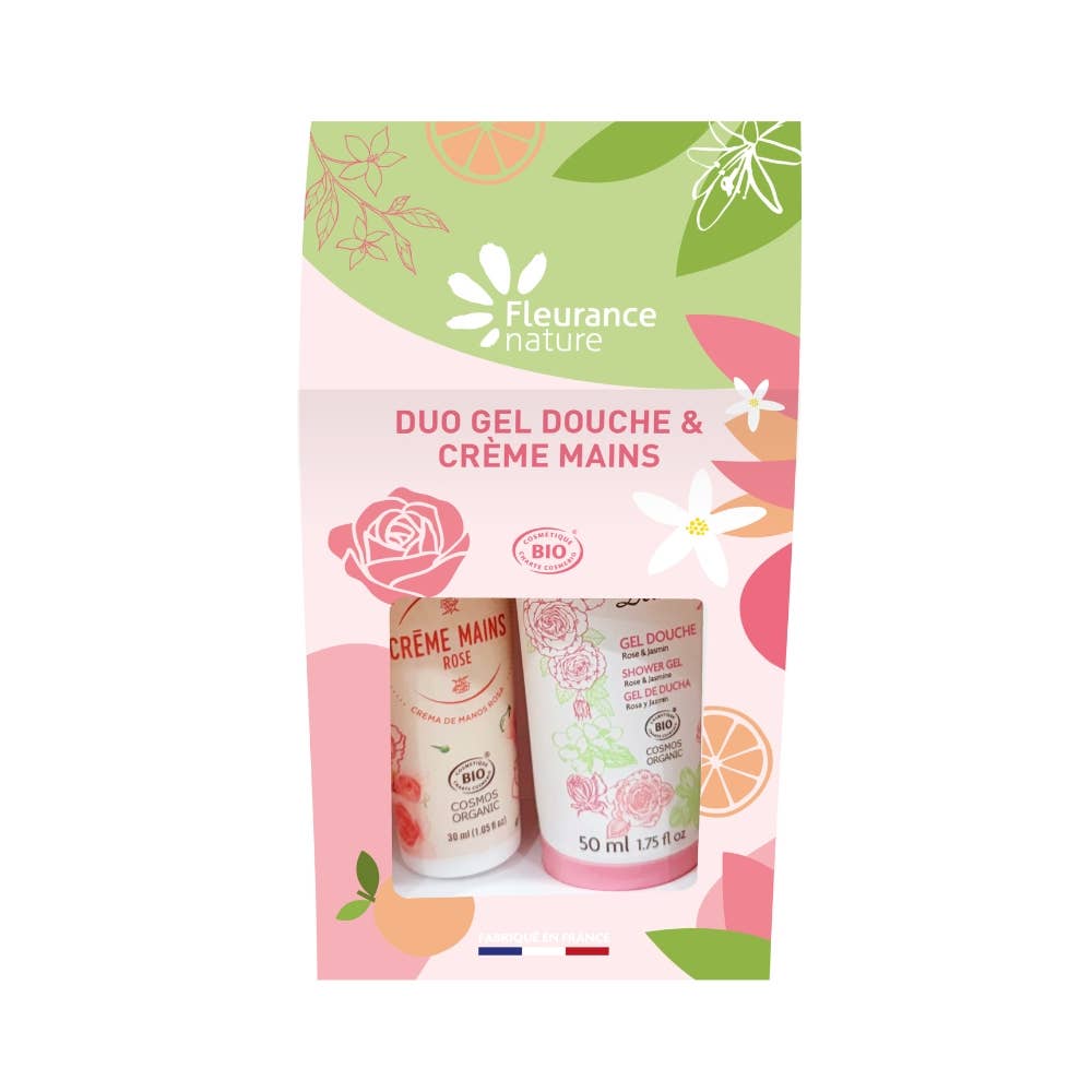 Duo shower gel and rose hand cream