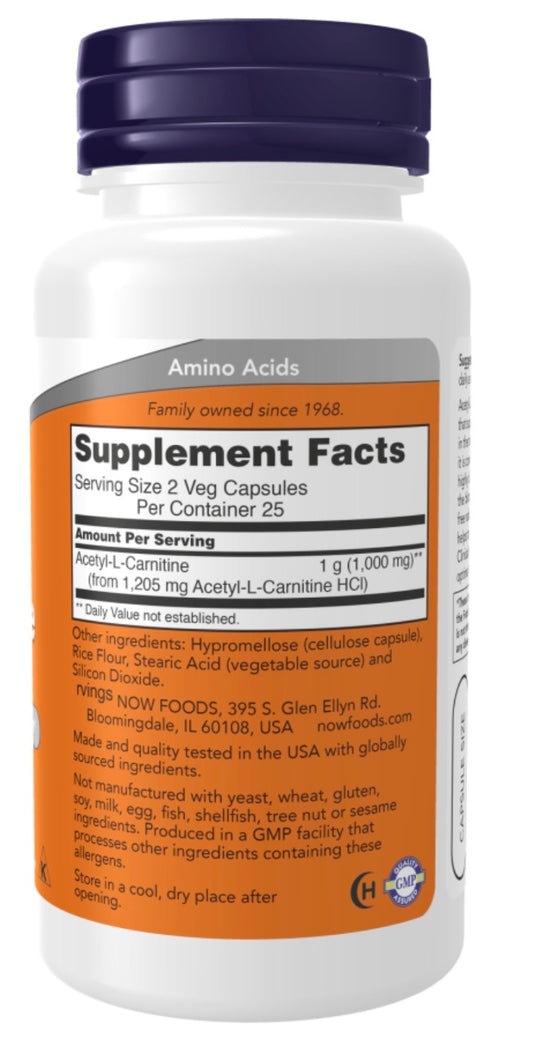 Acetyl-L-Carnitine 500 mg Veg Capsules