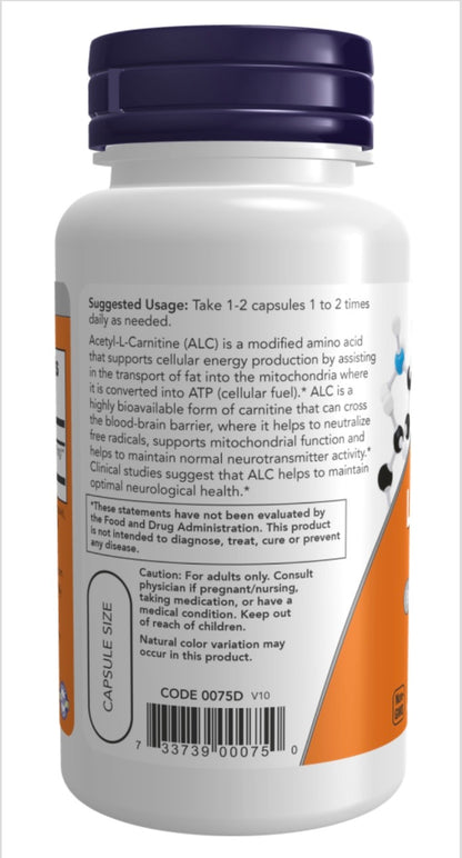 Acetyl-L-Carnitine 500 mg Veg Capsules
