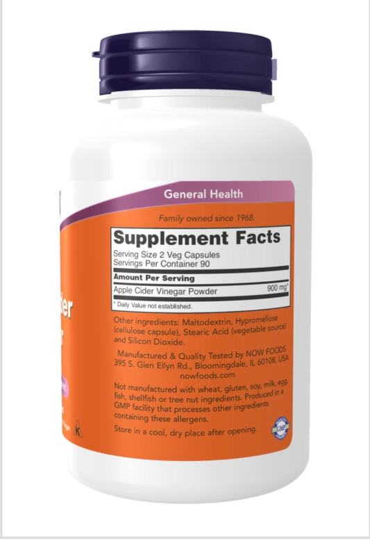 Apple Cider Vinegar 450 mg Veg Capsules