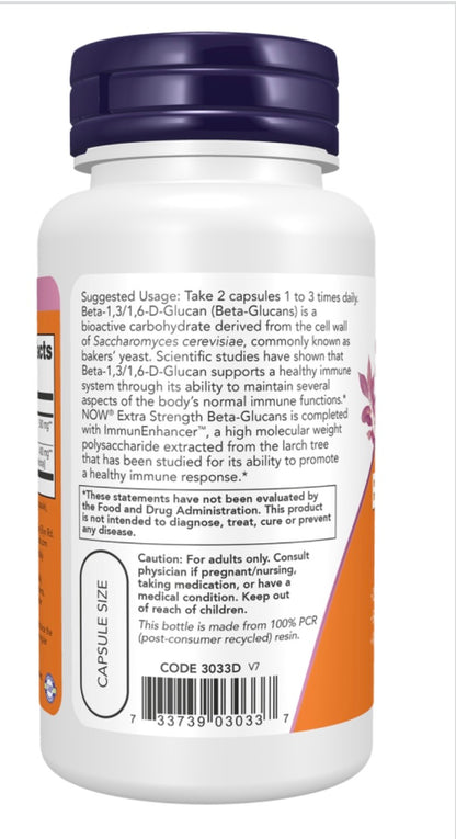 Beta-Glucans with ImmunEnhancer™, Extra Strength Veg Capsules