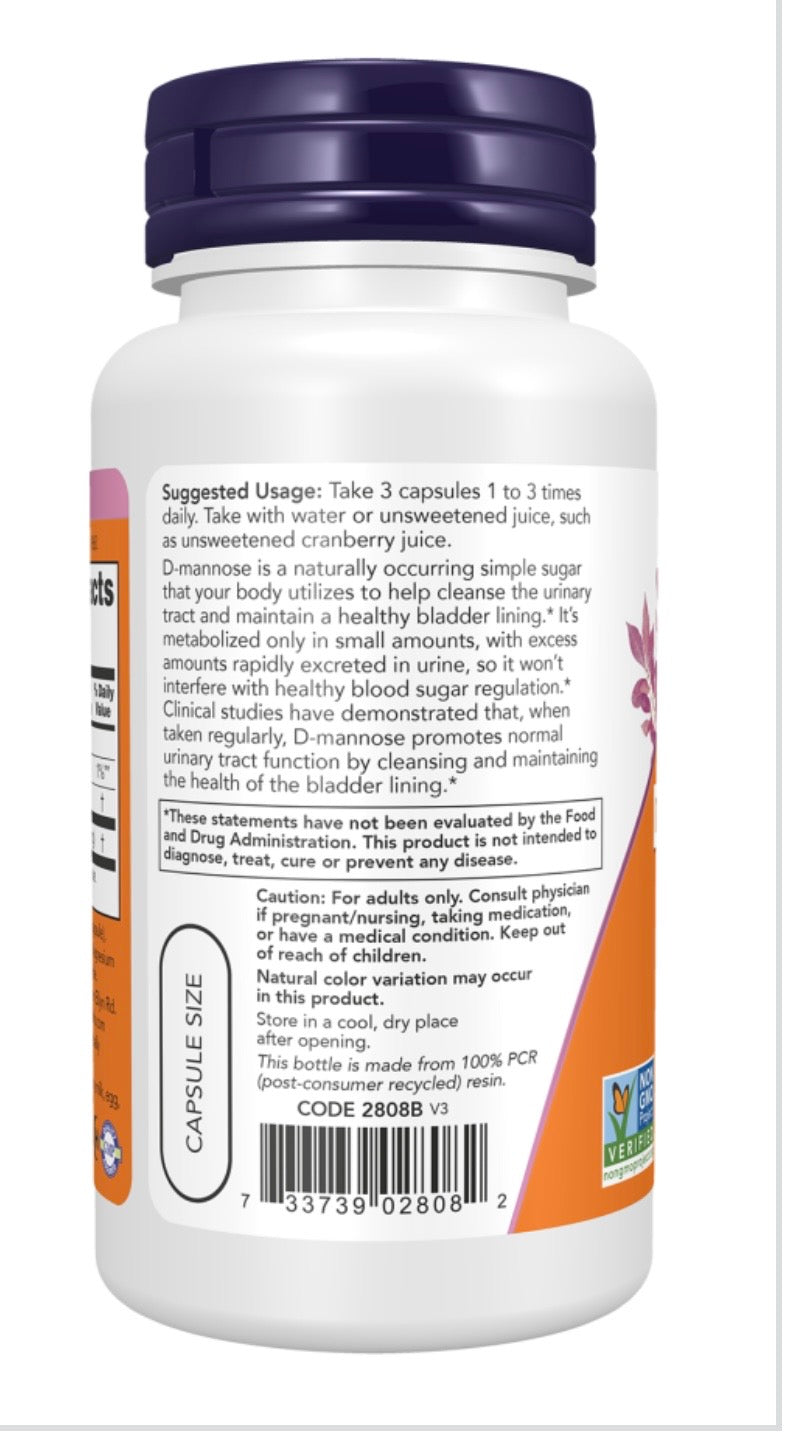 D-Mannose Urinary Support 500 mg Veg Capsules