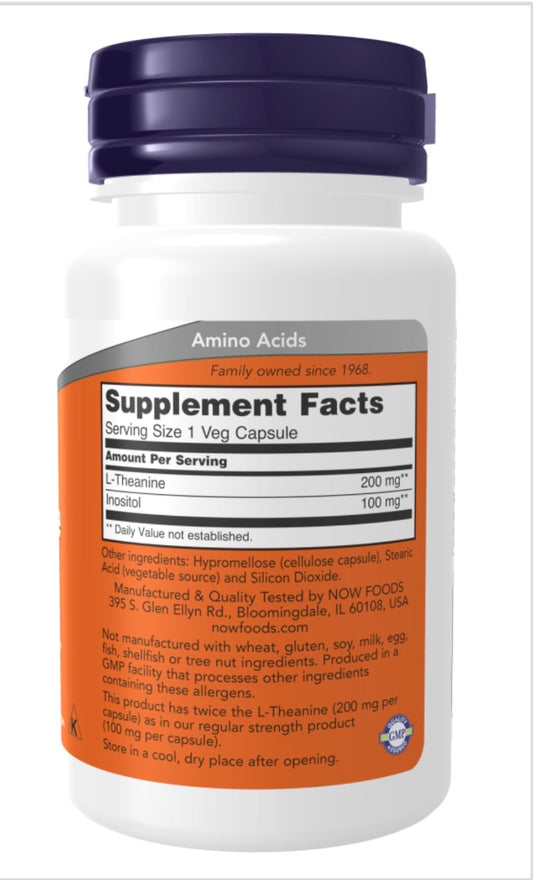 Double Strength L-Theanine, 200mg - Veg Capsules