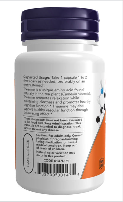 Double Strength L-Theanine, 200mg - Veg Capsules