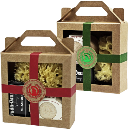Gift set small cream white, natural sponge small