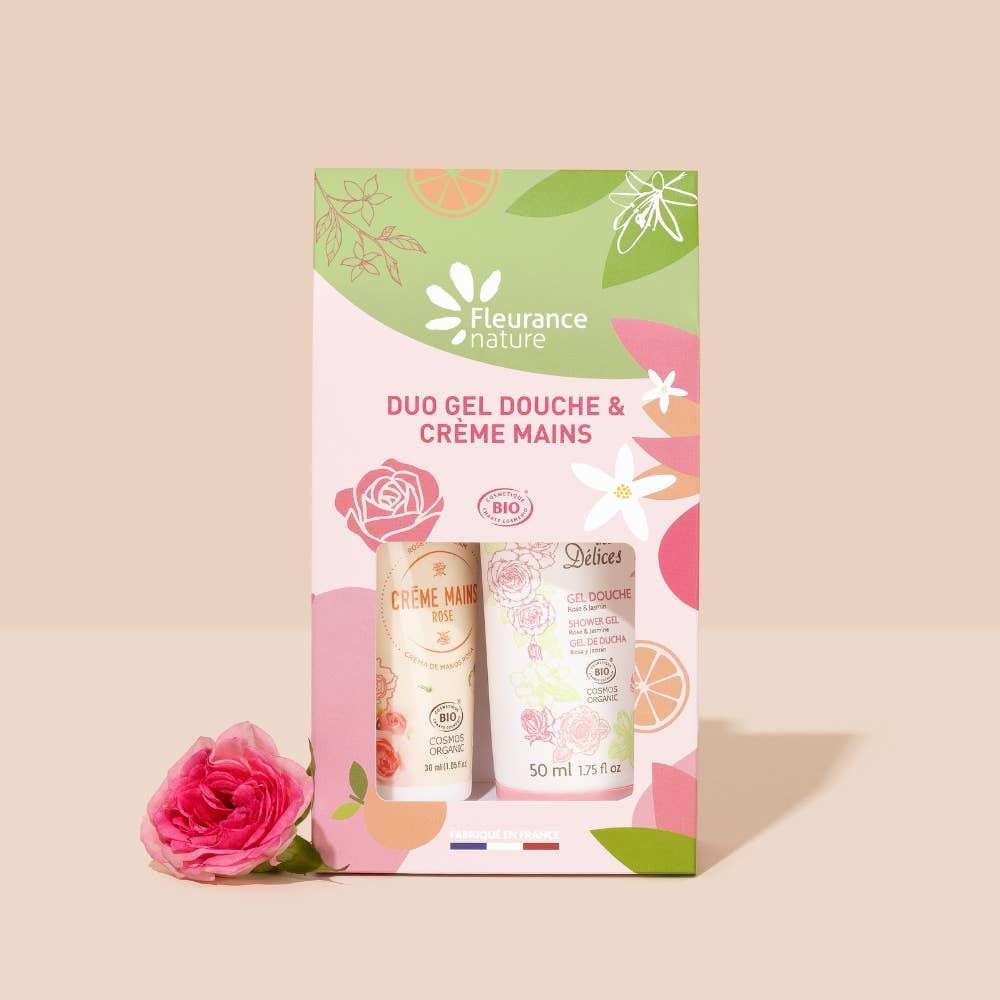 Duo shower gel and rose hand cream