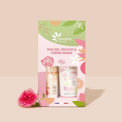 Duo shower gel and rose hand cream