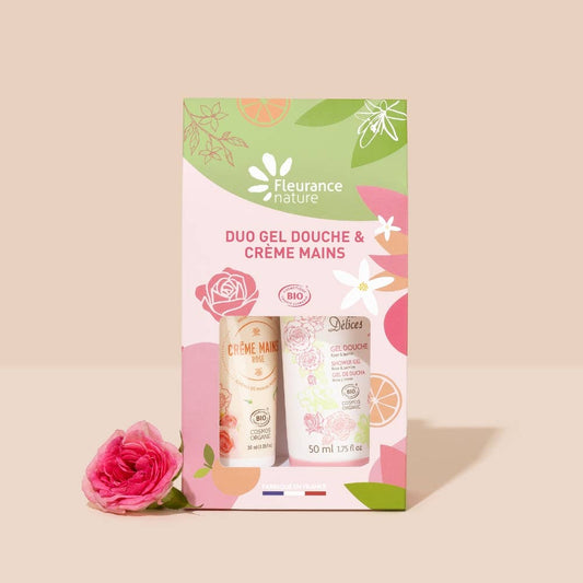 Duo shower gel and rose hand cream