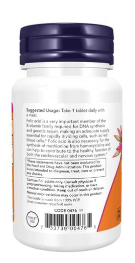Folic Acid 800 mcg with Vitamin B-Tablets