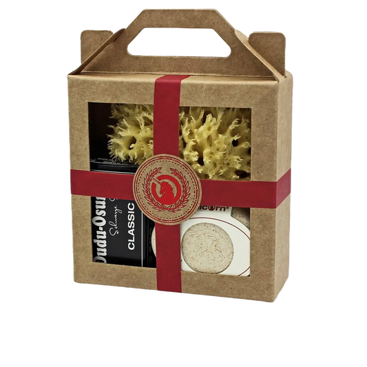 Gift set small cream white, natural sponge small