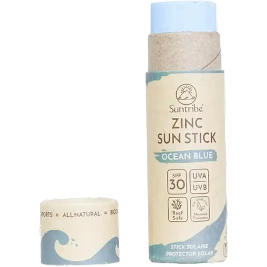 Suntribe Natural Mineral Zinc Sun Stick SPF 30 Reef Safe Organic Water Resistant